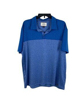 Flag & Anthem Men Blue Heather 100% Polyester Short Sleeve Polo Shirt Size XL
